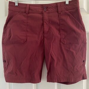 Eddie Bauer Women's Rolled Hem Bermuda Shorts Size 12 Color Burgundy